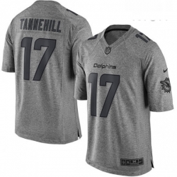 Mens Nike Miami Dolphins 17 Ryan Tannehill Limited Gray Gridiron NFL Jersey