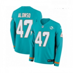 Mens Nike Miami Dolphins 47 Kiko Alonso Limited Aqua Therma Long Sleeve NFL Jersey