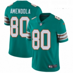 Mens Nike Miami Dolphins 80 Danny Amendola Aqua Green Alternate Vapor Untouchable Limited Player NFL Jersey