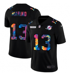 Miami Dolphins 13 Dan Marino Men Nike Multi Color Black 2020 NFL Crucial Catch Vapor Untouchable Limited Jersey
