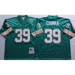 Mitchell And Ness Dolphins #39 Larry Csonka green Throwback Stitched NFL Jersey