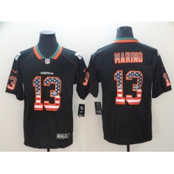 Nike Dolphins 13 Dan Marino Black USA Flag Fashion Limited Jersey