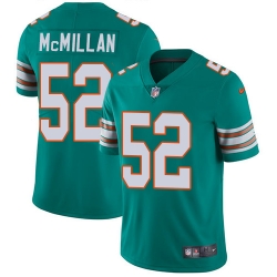 Nike Dolphins #52 Raekwon McMillan Aqua Green Alternate Mens Stitched NFL Vapor Untouchable Limited Jersey