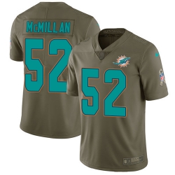 Nike Dolphins #52 Raekwon McMillan Olive Mens Stitched NFL Limited 2017 Salute to Service Jersey