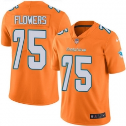 Nike Dolphins 75 Ereck Flowers Orange Men Stitched NFL Limited Rush Jersey