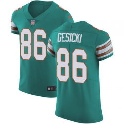 Nike Dolphins #86 Mike Gesicki Aqua Green Alternate Mens Stitched NFL Vapor Untouchable Elite Jersey