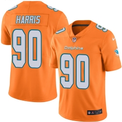 Nike Dolphins #90 Charles Harris Orange Mens Stitched NFL Limited Rush Jersey