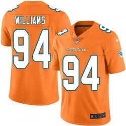 Nike Dolphins #94 Mario Williams Orange Mens Stitched NFL Limited Rush Jersey