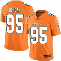 Nike Dolphins #95 Dion Jordan Orange Mens Stitched NFL Limited Rush Jersey