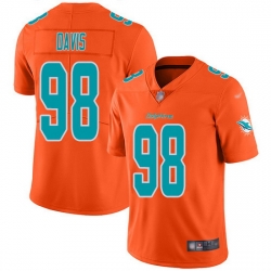 Nike Dolphins 98 Raekwon Davis Orange Men Stitched NFL Limited Inverted Legend Jersey