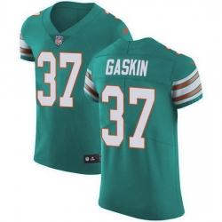 Nike Miami Dolphins 37 Myles Gaskin Aqua Green Alternate Men Stitched NFL New Elite Jersey