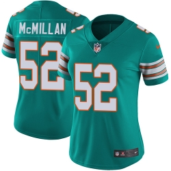 Nike Dolphins #52 Raekwon McMillan Aqua Green Alternate Womens Stitched NFL Vapor Untouchable Limited Jersey