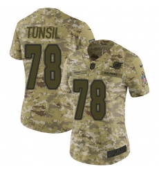 Nike Dolphins #78 Laremy Tunsil Camo Women Stitched NFL Limited 2018 Salute to Service Jersey