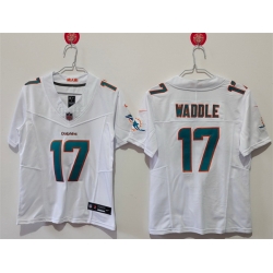Women Miami Dolphins 17 Jaylen Waddle White F U S E Vapor Untouchable Stitched Jersey  Women Miami Dolphins 17 Jaylen Waddle White F U S E Vapor Untouchable Stitched Jersey
