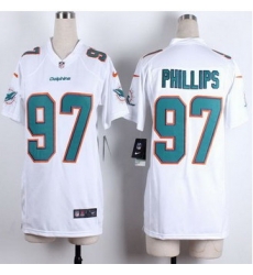 Women New Dolphins #97 Jordan Phillips White Stitched NFL New Elite Jersey