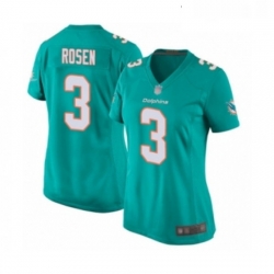 Womens Miami Dolphins 3 Josh Rosen Game Aqua Green Team Color Football Jersey