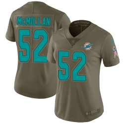 Womens Nike Dolphins #52 Raekwon McMillan Olive  Stitched NFL Limited 2017 Salute to Service Jersey