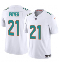 Youth Miami Dolphins 21 Jordan Poyer White 2024 F U S E Vapor Limited Stitched Football Jersey