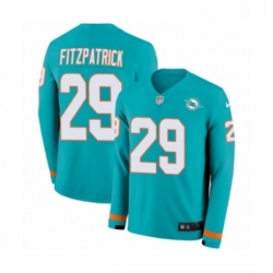 Youth Nike Miami Dolphins 29 Minkah Fitzpatrick Limited Aqua Therma Long Sleeve NFL Jersey