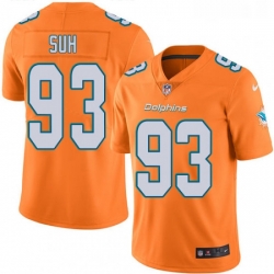 Youth Nike Miami Dolphins 93 Ndamukong Suh Limited Orange Rush Vapor Untouchable NFL Jersey