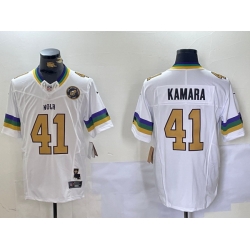 Men New Orleans Saints 41 Alvin Kamara White 1987 Legacy Cool Base Stitched Baseball Jersey 1