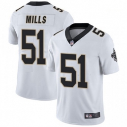 Men New Orleans Saints 51 Sam Mills White Vapor Untouchable Limited Jersey