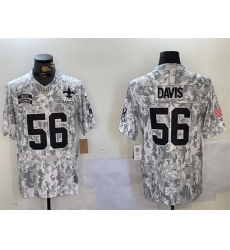 Men New Orleans Saints 56 Demario Davis 2024 F U S E Arctic Camo Salute To Service Limited Stitched Football Jersey