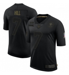 Men New Orleans Saints 7 Taysom Hill Black 2020 Salute To Service Limited Jersey