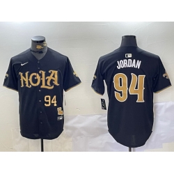 Men New Orleans Saints 94 Cameron Jordan Black Cool Base Stitched Baseball Jersey 1