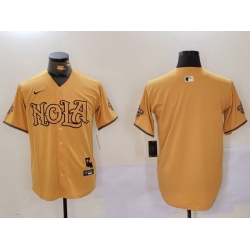 Men New Orleans Saints Blank Gold Cool Base Stitched Baseball Jersey