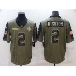 Men's New Orleans Saints #2 Jameis Winston 2021 Salute To Service Jersey