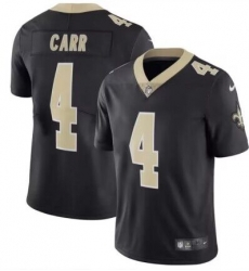 Men's New Orleans Saints #4 Derek Carr Black Vapor Limited Stitched Jersey