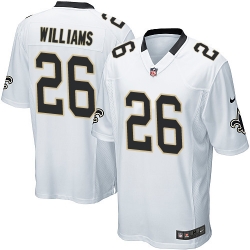 Mens Nike New Orleans Saints 26 P. J. Williams Game White NFL Jersey