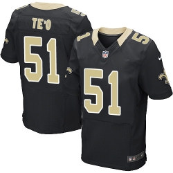 Mens Nike New Orleans Saints 51 Manti Teo Elite Black Team Color NFL Jersey