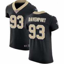 Mens Nike New Orleans Saints 93 Marcus Davenport Black Team Color Vapor Untouchable Elite Player NFL Jersey