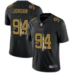 New Orleans Saints 94 Cameron Jordan Men Nike Team Logo Dual Overlap Limited NFL Jersey Black