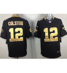 Nike New Orleans Saints 12 Marques Colston Black LIMITED NFL Jersey