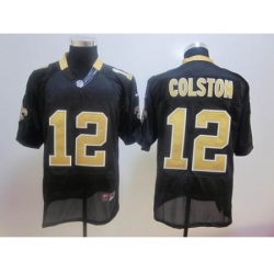 Nike New Orleans Saints 12 Marques Colston black Elite Jersey