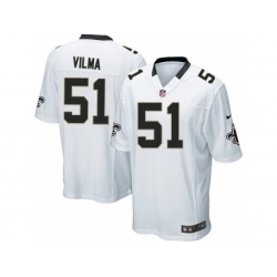 Nike New Orleans Saints 51 Jonathan Vilma White Game NFL Jersey