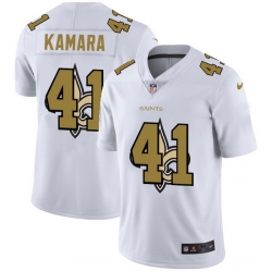 Nike Saints 41 Alvin Kamara White Shadow Logo Limited Jersey