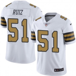 Nike Saints 51 Cesar Ruiz White Men Stitched NFL Limited Rush Jersey