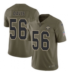 Nike Saints #56 DeMario Davis Olive Mens Stitched NFL Limited 2017 Salute To Service Jersey