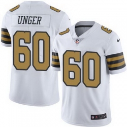 Nike Saints #60 Max Unger White Mens Stitched NFL Limited Rush Jersey