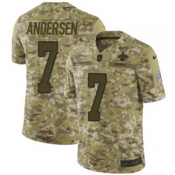 Nike Saints #7 Morten Andersen Camo Mens Stitched NFL Limited 2018 Salute To Service Jersey