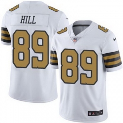 Nike Saints #89 Josh Hill White Mens Stitched NFL Limited Rush Jersey