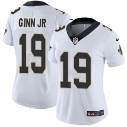 Nike Saints #19 Ted Ginn Jr White Womens Stitched NFL Vapor Untouchable Limited Jersey