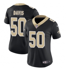 Nike Saints #50 DeMario Davis Black Team Color Womens Stitched NFL Vapor Untouchable Limited Jersey