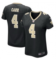 Women New Orleans Saints 4 Derek Carr Black Stitched Game Jersey  Run Small