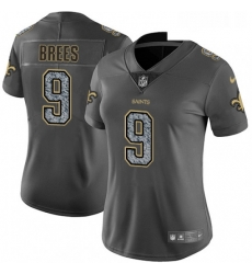 Womens Nike New Orleans Saints 9 Drew Brees Gray Static Vapor Untouchable Limited NFL Jersey