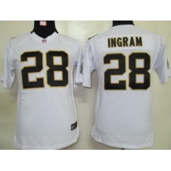 Youth Nike New Orleans Saints 28 Mark Ingram White Nike NFL Jerseys